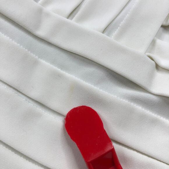 Cache 12 Bandage Women's Polyester Stretch Knee Dress Ivory Black PLS READ - Picture 3 of 16